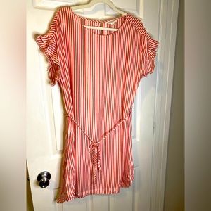 Red and White Striped Dress/Beach Coverup size L